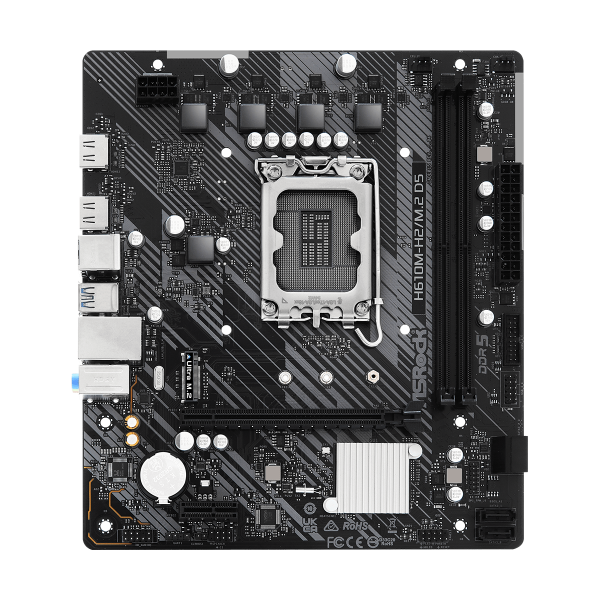 Scheda madre AsRock H610M-H2/M.2 D5 - Supporto processori Intel Socket 1700 12th e 13th e 14th Gen Intel Core - Ram 2x DDR5 - 2x Hdmi - Usb3.2 / 6x Usb2.0 - GLan - Audio HD - Micro-ATX