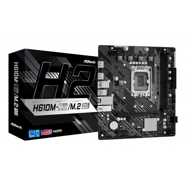 Scheda madre AsRock H610M-H2/M.2 D5 - Supporto processori Intel Socket 1700 12th e 13th e 14th Gen Intel Core - Ram 2x DDR5 - 2x Hdmi - Usb3.2 / 6x Usb2.0 - GLan - Audio HD - Micro-ATX