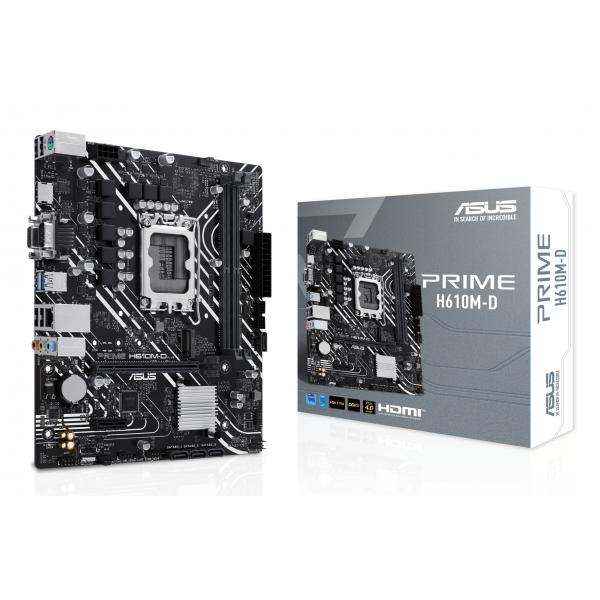 ASUS MB H610, PRIME H610M-D, LGA 1700, 2DDR5, M.2, HDMI/VGA/COM, 4SATA, 90MB1G80-M0EAY0