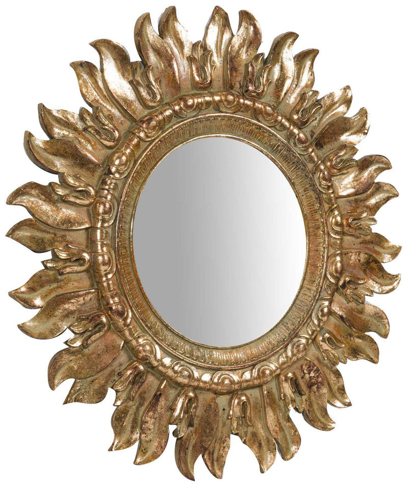 Biscottini Specchiera da appendere diam.L43xPR2 cm finitura foglia oro anticato.