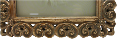 Biscottini Portafoto da appoggio verticale/orizzontale in resina finitura oro anticata L30xPR2xH35 cm