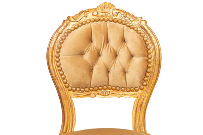 Biscottini Sedia poltroncina stile francese Luigi XVI in legno massello di faggio finitura oro