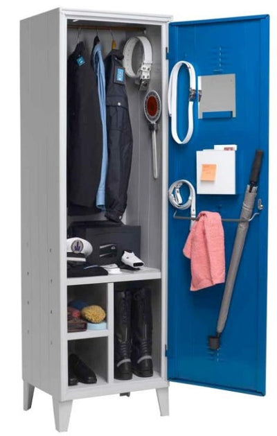 Armadietto spogliatoio con 2 vani portaoggetti e tesoretto per Polizia Locale Municipale cm. 60x50x195h