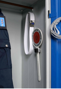 Armadietto spogliatoio con 2 vani portaoggetti e tesoretto per Polizia Locale Municipale cm. 60x50x195h