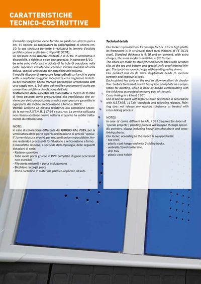 Armadietto spogliatoio per Vigili Del Fuoco con 2 ripiani interni cm. 60x50x80h