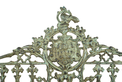 Biscottini Panchina liberty in fusione di ghisa finitura verde anticata L180xPR70xH105 cm