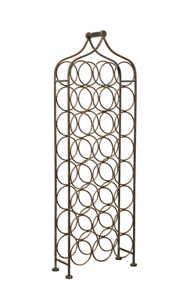 Biscottini Porta bottiglie in ferro battuto finitura nera anticata Molto stabile robusta