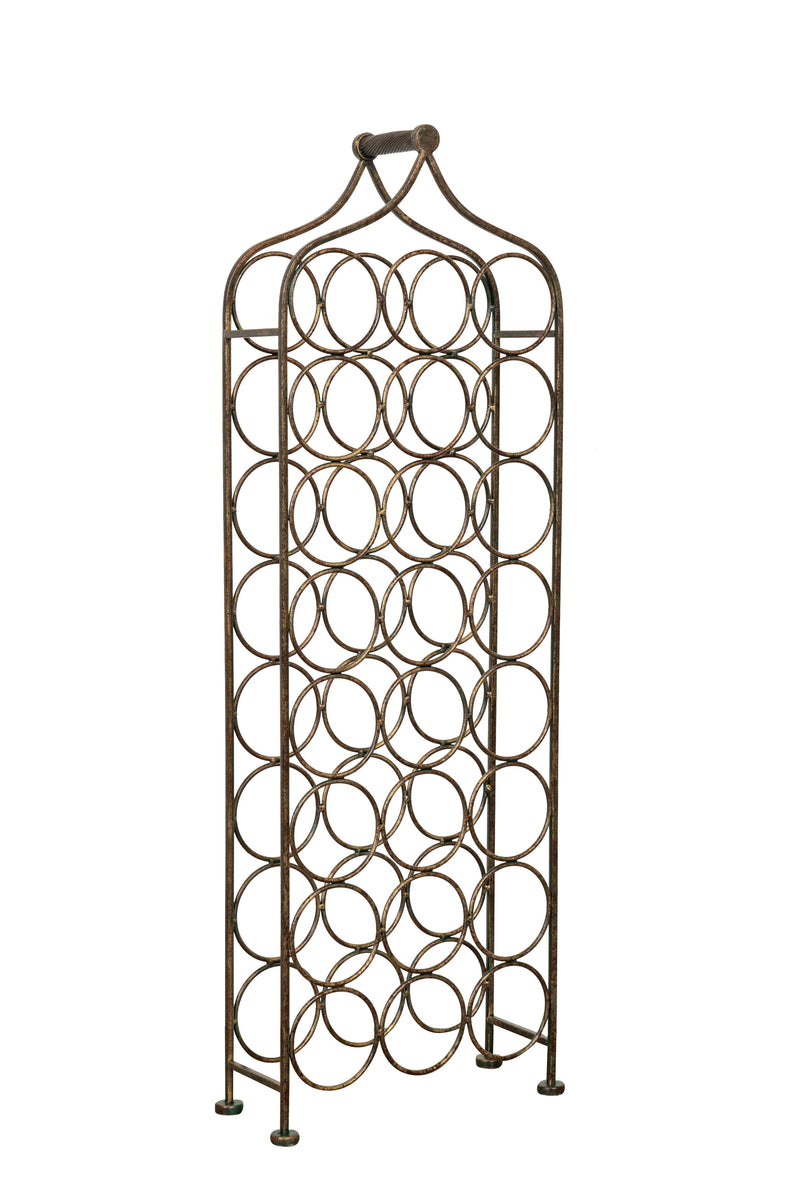 Biscottini Porta bottiglie in ferro battuto finitura nera anticata Molto stabile robusta