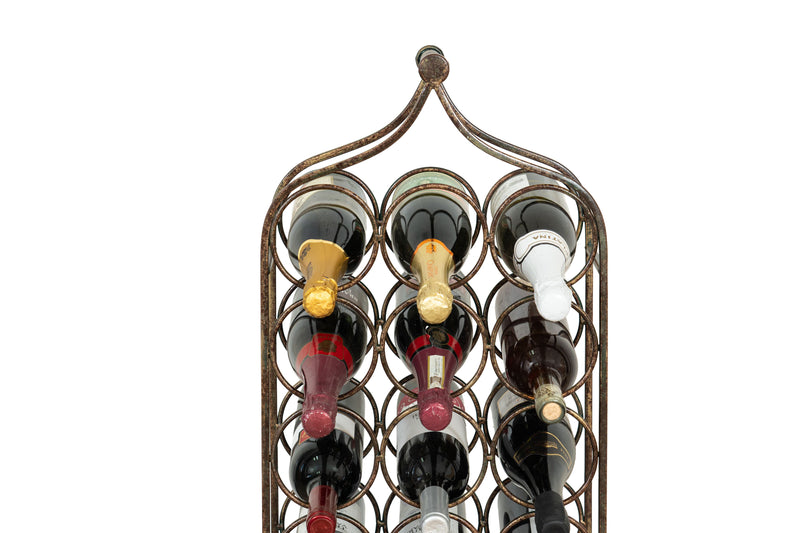 Biscottini Porta bottiglie in ferro battuto finitura nera anticata Molto stabile robusta