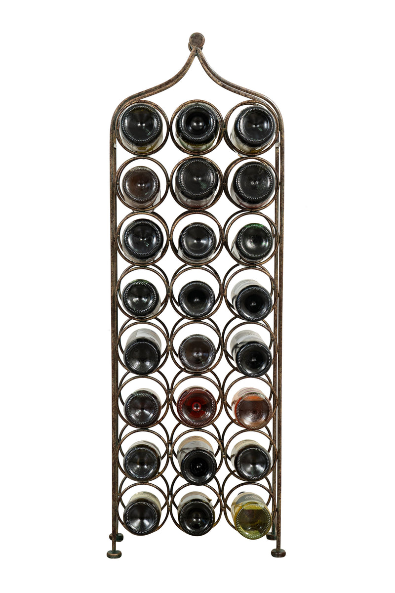 Biscottini Porta bottiglie in ferro battuto finitura nera anticata Molto stabile robusta