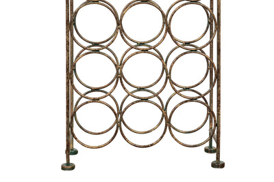 Biscottini Porta bottiglie in ferro battuto finitura nera anticata Molto stabile robusta