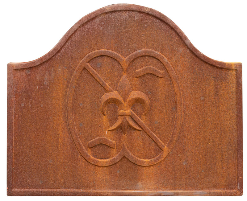 Biscottini Piastra da camino in fusione di ghisa ruggine al naturale realizzata decorata