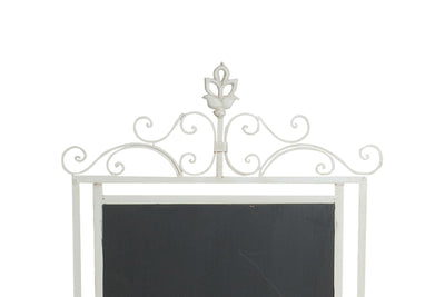 Biscottini Lavagna da terra in ferro battuto. Finitura bianco antico L52XPR40XH133 cm