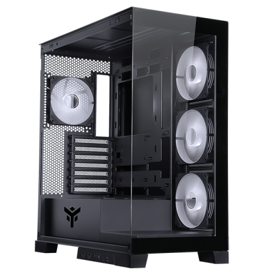 Case SHOWBUI 45B - Gaming Tower- ATX- 4x12cm ARGB fan- 2xUSB3- Type-C- Side & Front Panel Temp Glass