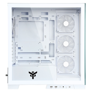 Case SHOWBUI 45W - Gaming Tower- ATX- 4x12cm ARGB fan- 2xUSB3- Type-C- Side & Front Panel Temp Glass- White Edition