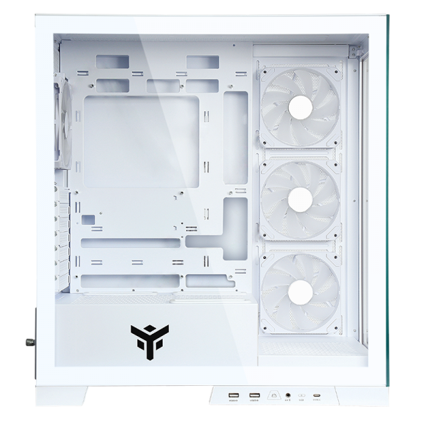 Case SHOWBUI 45W - Gaming Tower- ATX- 4x12cm ARGB fan- 2xUSB3- Type-C- Side & Front Panel Temp Glass- White Edition