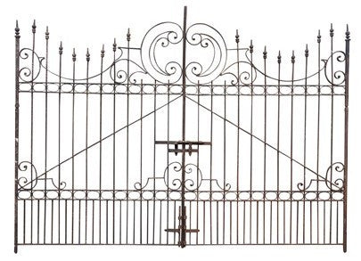 Biscottini CANCELLO IN FERRO PIENO FINITURA ANTICATA L410xPR10xH298 CM. interamente