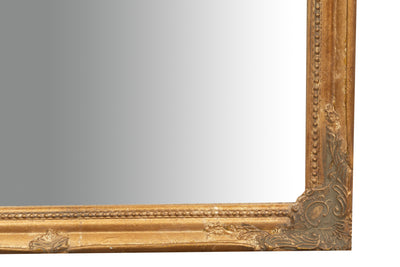 Biscottini Specchio Specchiera da parete e appendere verticale/orizzontale L50xPR4xH140 cm finitura foglia oro anticato