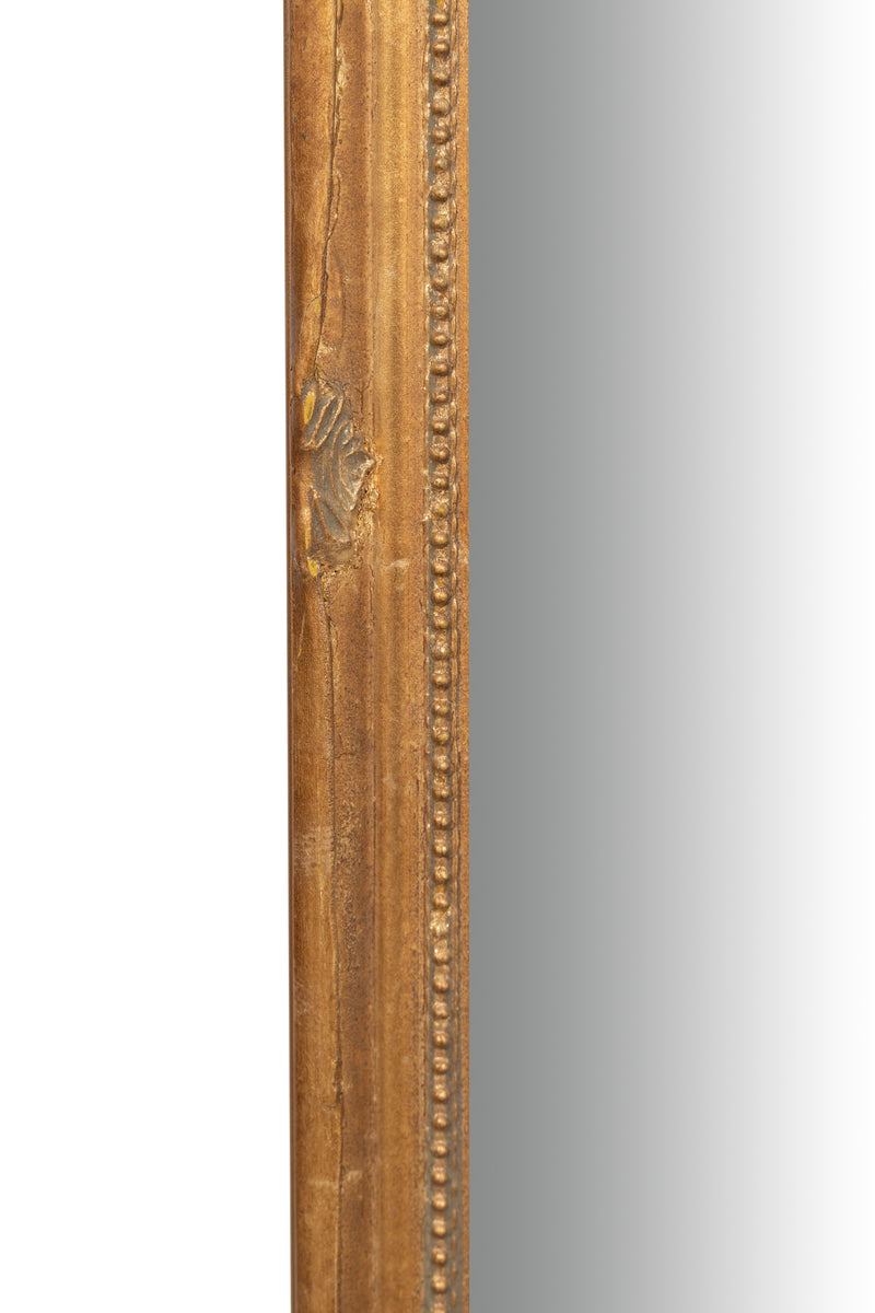 Biscottini Specchio Specchiera da parete e appendere verticale/orizzontale L35xPR4xH82 cm finitura foglia oro anticato