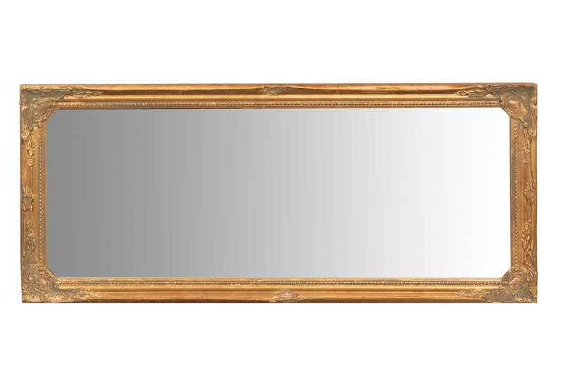 Biscottini Specchio Specchiera da parete e appendere verticale/orizzontale L35xPR4xH82 cm finitura foglia oro anticato