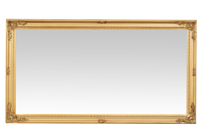 Biscottini Specchio Specchiera da parete e appendere verticale/orizzontale L72xPR4xH133 cm finitura foglia oro anticato.