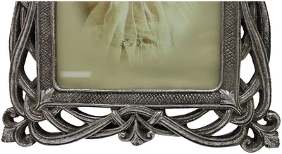 Biscottini Portafoto da appoggio verticale/orizzontale in resina finitura argento anticata L21xPR2xH26 cm