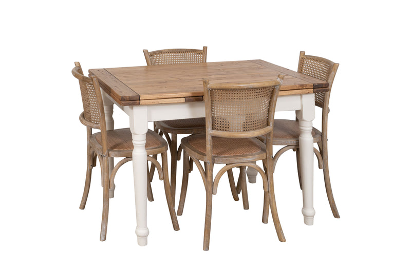 Biscottini Sedia Thonet in massello di frassino e seduta rattan finitura legno invecchiato