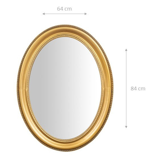 Biscottini Specchio Specchiera da parete e appendere verticale/orizzontale L64xPR4xH84 cm finitura foglia oro anticato.