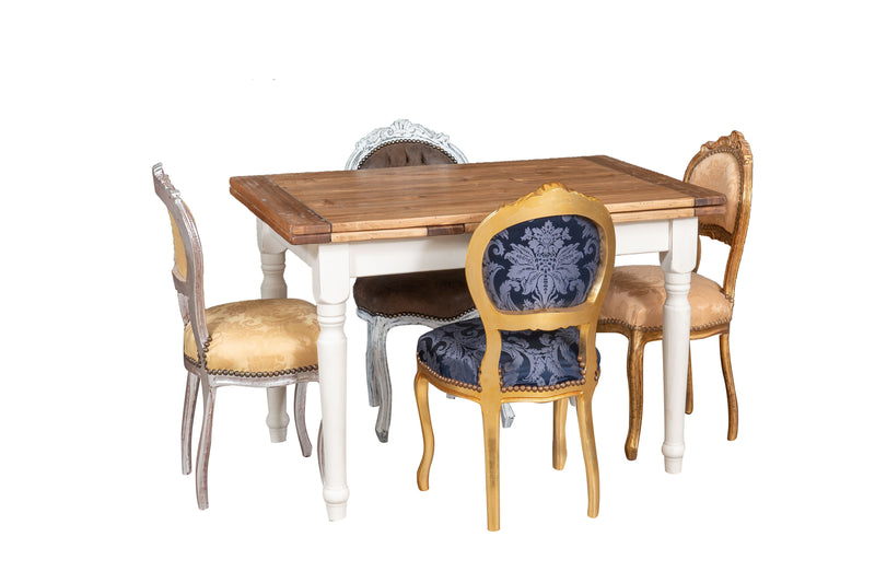 Biscottini Sedia poltroncina stile francese Luigi XVI in legno massello di faggio finitura oro