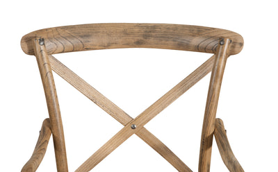 Biscottini Sedia con braccioli Thonet in massello di frassino in finitura noce chiaro anticato e seduta in paglia di Vienna