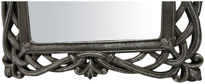 Biscottini Specchiera verticale/orizzontale da appoggio e da appendere L31xPR2xH36 cm finitura argento anticato.