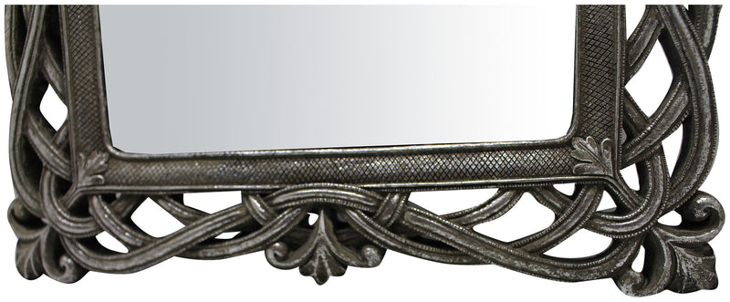 Biscottini Specchiera verticale/orizzontale da appoggio e da appendere L31xPR2xH36 cm finitura argento anticato.