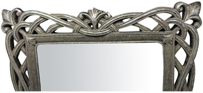 Biscottini Specchiera verticale/orizzontale da appoggio e da appendere L31xPR2xH36 cm finitura argento anticato.