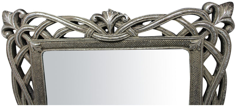 Biscottini Specchiera verticale/orizzontale da appoggio e da appendere L31xPR2xH36 cm finitura argento anticato.