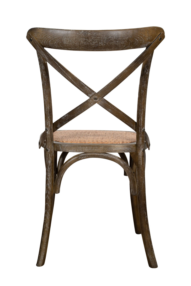 Biscottini Sedia Thonet in massello di frassino e seduta rattan finitura marrone anticato
