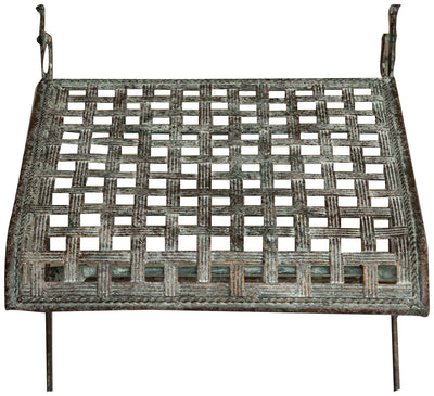 Biscottini Sedia in ferro battuto pieghevole da esterno da giardino da pranzo finitura ruggine anticata L96xPR49xH41 cm