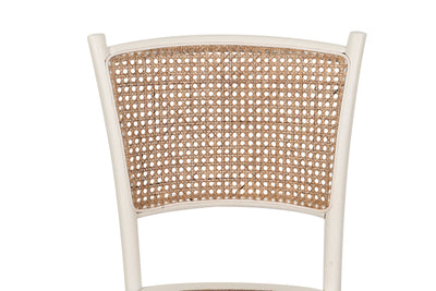 Biscottini Sedia Thonet in massello di frassino e seduta rattan finitura bianca larghezza
