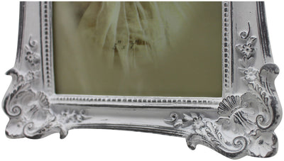 Biscottini Portafoto da appoggio verticale/orizzontale in resina finitura bianca anticata L18xPR3,5xH23 cm