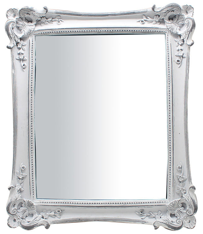 Biscottini Specchiera verticale/orizzontale da appoggio e da appendere L27,5xPR3,5xH32,5 cm finitura bianco anticato.