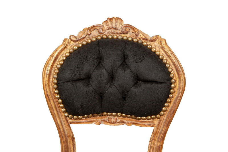 Biscottini Sedia poltroncina stile francese Luigi XVI in legno massello di faggio finitura oro