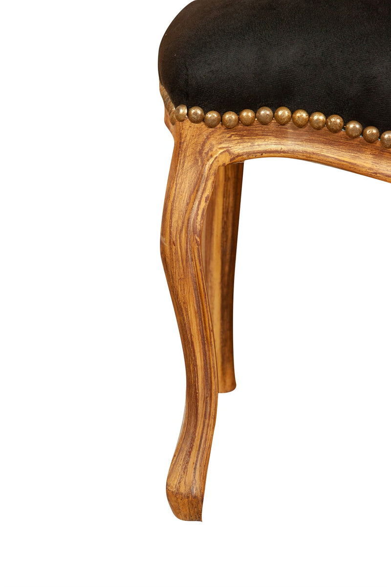 Biscottini Sedia poltroncina stile francese Luigi XVI in legno massello di faggio finitura oro