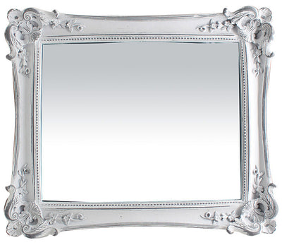 Biscottini Specchiera verticale/orizzontale da appoggio e da appendere L27,5xPR3,5xH32,5 cm finitura bianco anticato.