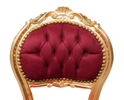 Biscottini Sedia stile francese Luigi XVI in legno massello di faggio ORO/ROSSO Offerta