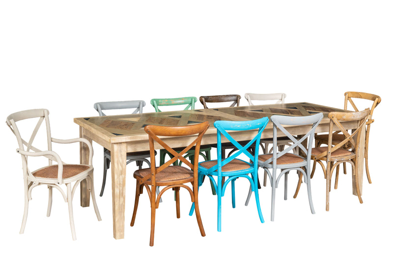 Biscottini Sedia Thonet in massello di frassino e seduta rattan finitura bianca anticata