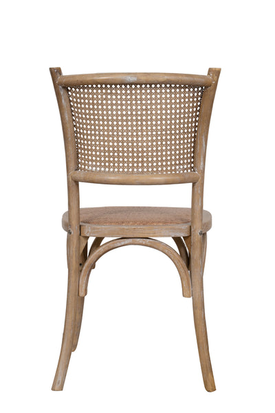 Biscottini Sedia Thonet in massello di frassino e seduta rattan finitura legno invecchiato