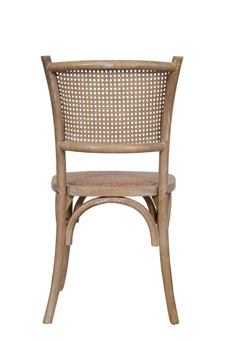 Biscottini Sedia Thonet in massello di frassino e seduta rattan finitura legno invecchiato