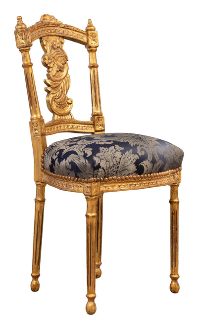 Biscottini Sedia poltrona stile francese Luigi XVI in legno massello di faggio poltroncina