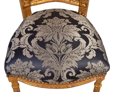 Biscottini Sedia poltrona stile francese Luigi XVI in legno massello di faggio poltroncina