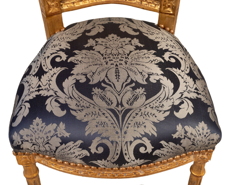 Biscottini Sedia poltrona stile francese Luigi XVI in legno massello di faggio poltroncina