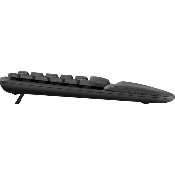 Logitech Wave Keys for Business, tastiera wireless ergonomica con supporto per i polsi imbottito, tecnologia Secure Logi Bolt, Bluetooth, compatibile con Windows/Mac/Chrome/Linux - Grafite (Logitech